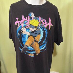 Naruto Shippuden 20th Anniversary Men's Black T Shirt Size XL Ripple Junction Na